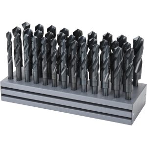 CHICAGO-LATROBE Drill Bit Set: Reduced Shank Drill Bits, 33 Pc, 1" Drill Bit Size, 118 &deg;, High Speed Steel 69858