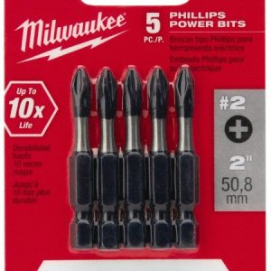 MILWAUKEE TOOL Power Screwdriver Bit: #2 Phillips, 1/4" Hex Drive 48-32-4602