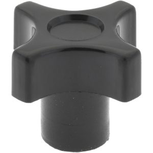 GIBRALTAR Lobed Knob: 1" Head Dia, 4-Point, Thermoplastic Elastomer, Black G10-2800-C