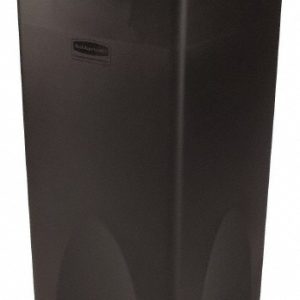 RUBBERMAID Untouchable Square Trash Can, 23 Gal, Black FG356988BLA