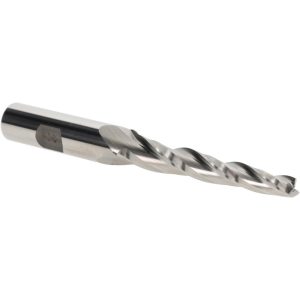 VALUE COLLECTION Tapered End Mill: 2 deg Angle per Side, 1/4" Small Dia, 2-1/4" LOC, 3 Flute, High Speed Steel, Square End L-409