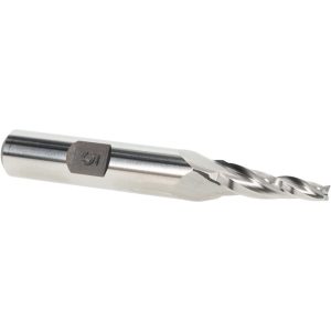 VALUE COLLECTION Tapered End Mill: 5 deg Angle per Side, 1/8" Small Dia, 3/4" LOC, 3 Flute, High Speed Steel, Square End O-203