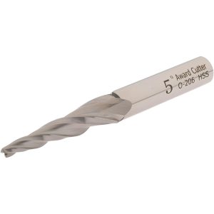 VALUE COLLECTION Tapered End Mill: 5 deg Angle per Side, 1/8" Small Dia, 1-1/2" LOC, 3 Flute, High Speed Steel, Square End O-206