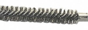 SCHAEFER BRUSH Double Stem/Spiral Tube Brush: 7/8" Dia, 6" OAL, Stainless Steel Bristles 43828