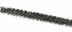 SCHAEFER BRUSH Double Stem/Spiral Tube Brush: 1/4" Dia, 4-3/4" OAL, Stainless Steel Bristles 43802
