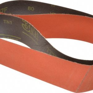 3M Abrasive Belt: 2-1/2" Wide, 60" Long, 80 Grit, Ceramic 7010359750