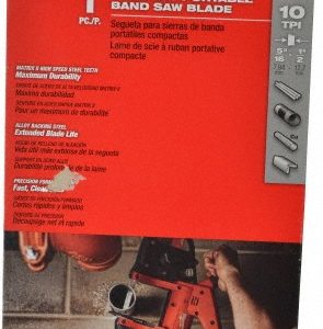 MILWAUKEE TOOL Portable Bandsaw Blade: 2' 11-3/8" Long, 1/2" Wide, 0.02" Thick, 10 TPI 48-39-0508