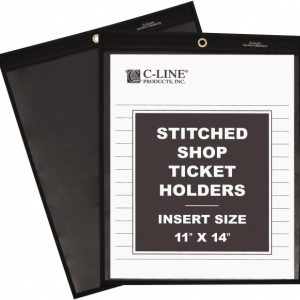 C-LINE 25 Pc Stitched Shop Ticket Holder: Clear 45114