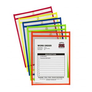 C-LINE 10 Pc Stitched Shop Ticket Holder: Neon Orange, Green, Red, Yellow & Pink 43920