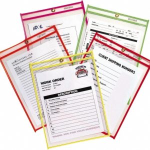 C-LINE 25 Pc Stitched Shop Ticket Holder: Neon Orange, Green, Red, Yellow & Pink 43910