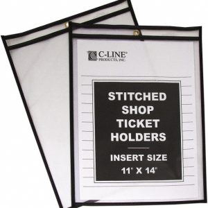 C-LINE 25 Pc Stitched Shop Ticket Holder: Clear 46117