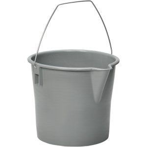 ABILITYONE 10 Qt, Plastic Round Gray Single Pail with Pour Spout 7240000606006