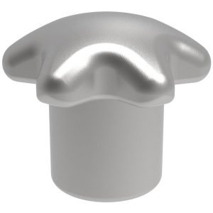 JERGENS Lobed (Palm-Grip) Knob: 2-3/4" Head Dia, 6 Points, Aluminum 20908