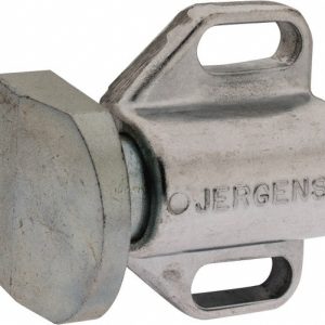 JERGENS 2" Body Width x 1-3/8" Body Len, 1/4" Stroke Len, 1-1/2" Btw Mt Hole Ctrs, Tang Square Spring Locating Stop 36106