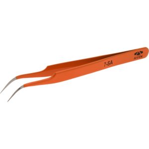 AVEN Color-Coded Precision Tweezer: 7-SA, Stainless Steel, 4-1/2" OAL 18072EZF