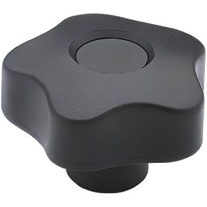 ELESA Lobed Knob: 1.5700" Head Dia, 5-Point, Glass Fiber Reinforced Technopolymer, Black 969894