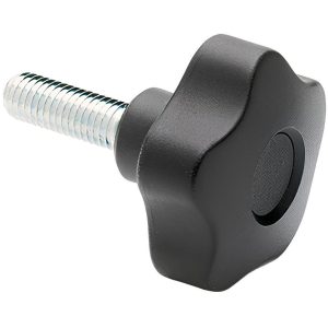 ELESA Lobed Knob: 1.5700" Head Dia, 5-Point, Glass Fiber Reinforced Technopolymer, Black 969901-C9