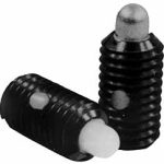 JERGENS Threaded Spring Plunger: M10 x 1.5, 17.5 mm Thread Length, 4.72 mm Dia, 5.5 mm Projection 27174
