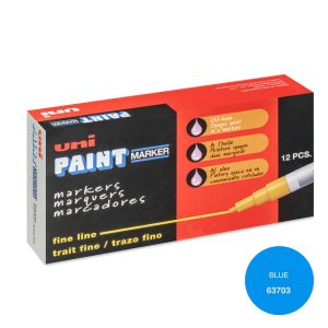 UNI-BALL Paint Pen: Blue, Oil Base, Fine Tip 63703