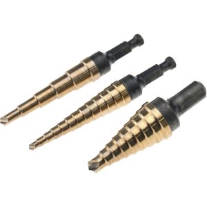 IRWIN Drill Bit Set: Step Drill Bits, 3 Pc, 0.125" to 0.75" Drill Bit Size, Cobalt 10502CB