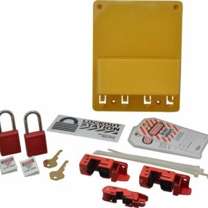MASTER LOCK Electrical Lockout Station: Equipped, 2 Max Locks, Polycarbonate Station S1720E410