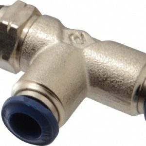 AIGNEP USA Push-to-Connect Tube x Universal Thread Fitting: Swivel Run Tee, Universal, 1/4" OD 87222-04-02
