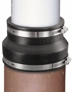 FERNCO 3 x 1-1/2" PVC Flexible Pipe Coupling with Clamp 1056-315
