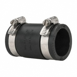 FERNCO 1-1/4" PVC Flexible Pipe Coupling with Clamp 1056-125