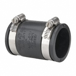 FERNCO 1-1/2" PVC Flexible Pipe Coupling with Clamp 1056-150