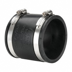 FERNCO 3" PVC Flexible Pipe Coupling with Clamp 1056-33