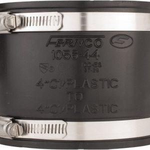 FERNCO 4" PVC Flexible Pipe Coupling with Clamp 1056-44