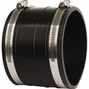 FERNCO 4" PVC Flexible Pipe Coupling with Clamp 1060-44