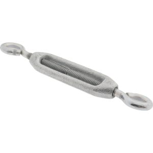 CHICAGO HARDWARE & FIXTURE 74 Lb Load Limit, 1/4" Thread Dia, 2-1/4" Take Up, Malleable Iron Eye & Eye Turnbuckle 05137-8