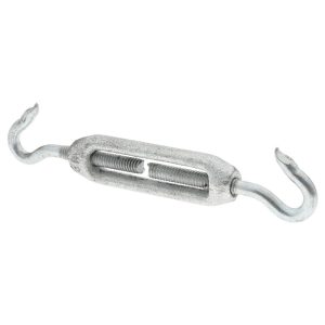 CHICAGO HARDWARE & FIXTURE 74 Lb Load Limit, 1/4" Thread Dia, 2-1/4" Take Up, Malleable Iron Hook & Hook Turnbuckle 05337-2