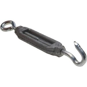 CHICAGO HARDWARE & FIXTURE 38 (Eye) & 44 (Hook) Lb Load Limit, #10 Thread Dia, 1-1/2" Take Up, Aluminum Hook & Eye Turnbuckle 05208-5