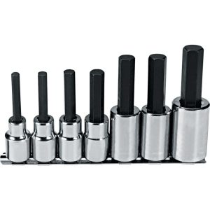 PROTO Hex Bit Socket Set: 1/2" Drive, 7 Pc, 1/4 to 5/8" Hex J5441-7