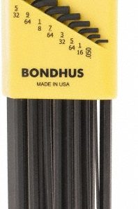 BONDHUS 13 Piece L-Key Short Arm Ball End Hex Key Set 16537