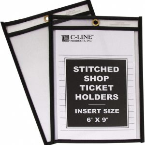 C-LINE 25 Pc Stitched Shop Ticket Holder: Clear 46069