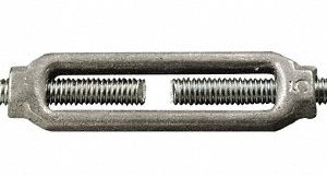 CHICAGO HARDWARE & FIXTURE 174 Lb Load Limit, 3/8" Thread Dia, 2-7/8" Take Up, Malleable Iron Hook & Hook Turnbuckle 05343-3