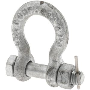 CHICAGO HARDWARE & FIXTURE Anchor Shackle: Bolt Pin, 1500 Working Load Limit 20615-0