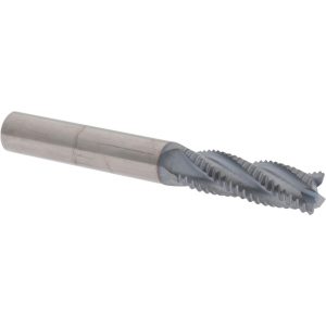 ACCUPRO Roughing End Mill: 3/8" Dia, 4 Flutes, Single End, Solid Carbide 2500075