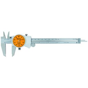 MITUTOYO Dial Caliper: 6", 0.001000" Graduation, 0.1" per Revolution, 0.0010" Accuracy, Stainless Steel Jaws 505-742-55J