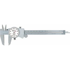 MITUTOYO Dial Caliper: 6", 0.001000" Graduation, 0.1" per Revolution, 0.0010" Accuracy, Carbide-Tipped Jaws 505-736