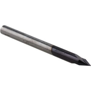 HARVEY TOOL Chamfer Mill: 1/8" Dia, 1/8" Shank Dia, 50 deg, 2 Flute, Solid Carbide, Single End 18725-C3