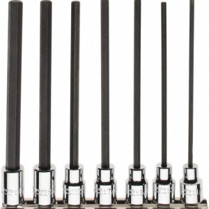 PROTO Hex Bit Socket Set: 3/8" Drive, 7 Pc, 1/8 to 3/8" Hex J4990-7XL