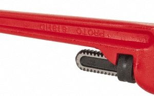 PROTO Straight Pipe Wrench: 18" OAL, Steel J818HD