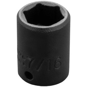 PROTO Impact Socket: 1/4" Drive, 7/16" Socket, Hex Drive J6914H