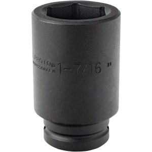 PROTO Impact Socket: 3/4" Drive, 1-7/16" Socket, Hex Drive J07523L