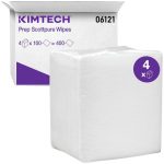 KIMTECH Kimtech Prep™ Scottpure™ Critical Task Wipes (06121), Quarterfold, for Surface Preparation, White 06121