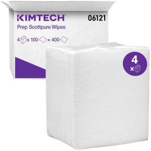 KIMTECH Kimtech Prep™ Scottpure™ Critical Task Wipes (06121), Quarterfold, for Surface Preparation, White 06121